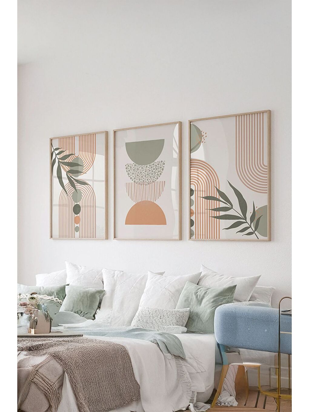 Beyaz Gerçek Ahşap Çerçeveli 3 Parça 3D Poster Tablo Seti 20x30 cm - ERSY3SET24