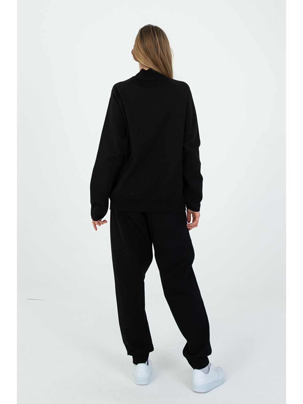 Siyah Çocuk Ayarlanabilir Bel Fermuarlı Baskılı Eşofman Takım-3