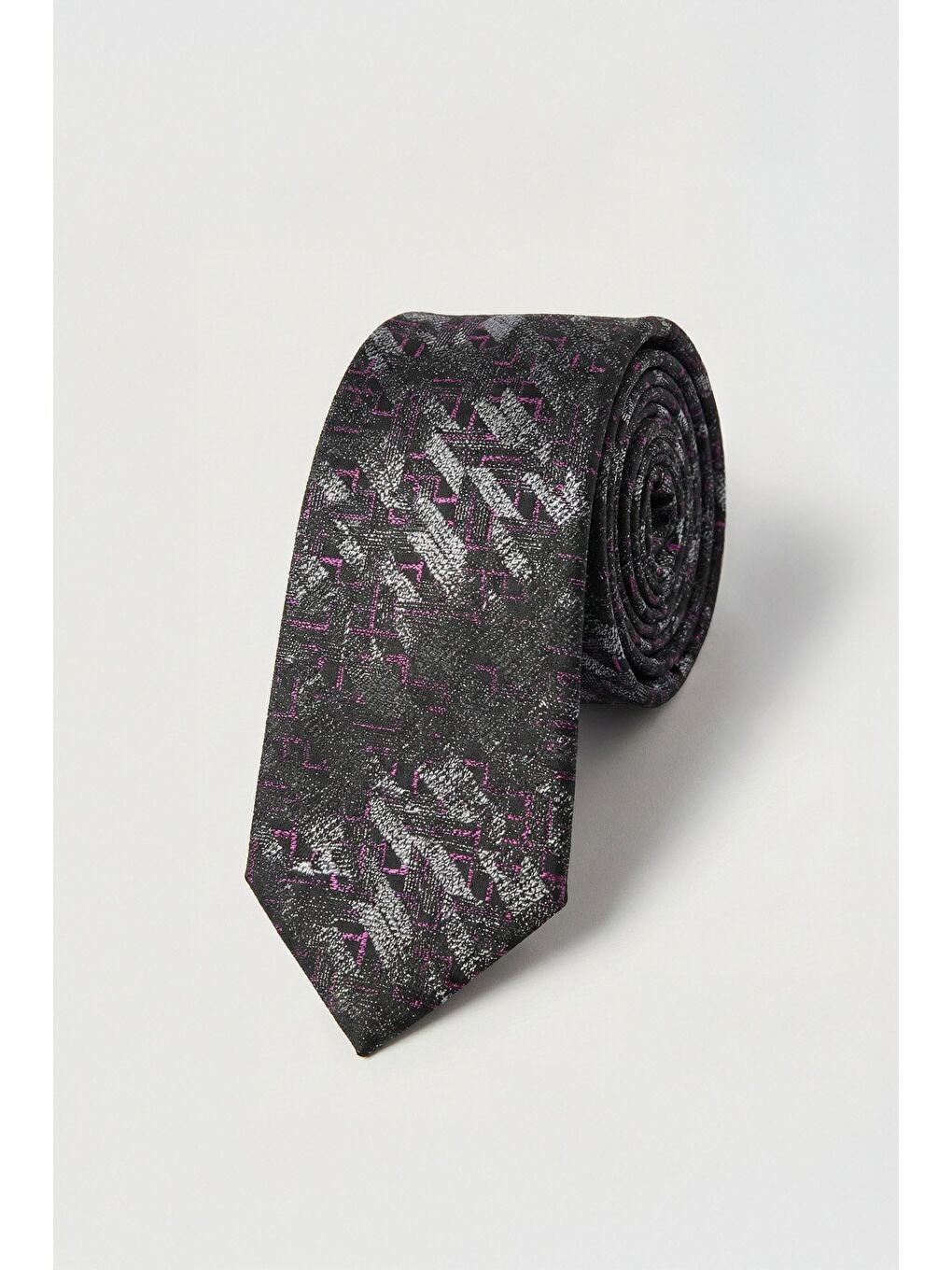 Mor %100 Mikrofiber Erkek Kravat