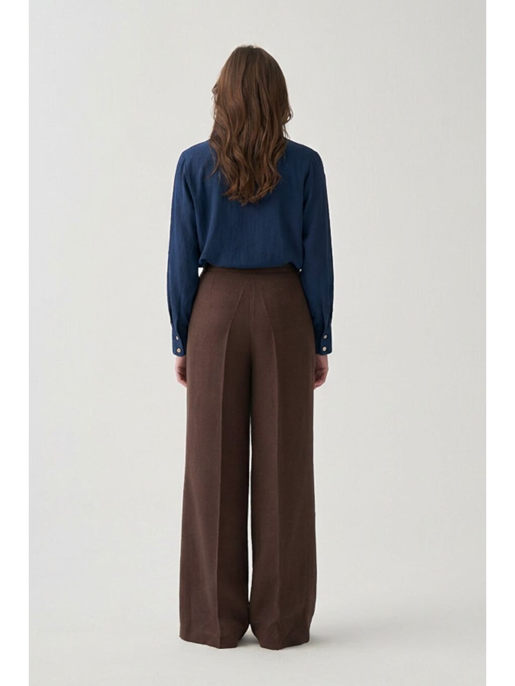 İndigo-Manşet Nakış Detaylı Gömlek-2