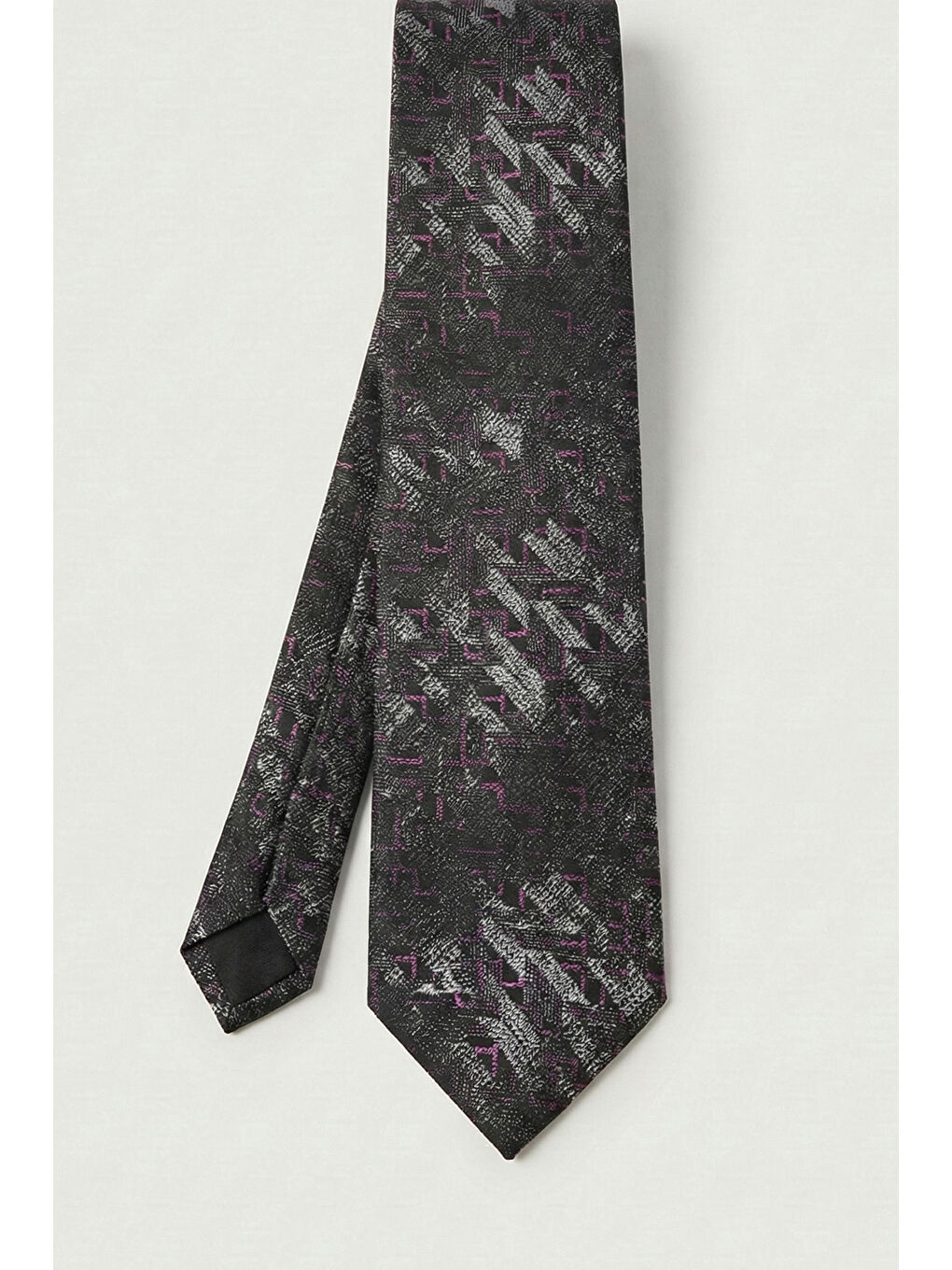 Mor %100 Mikrofiber Erkek Kravat-1