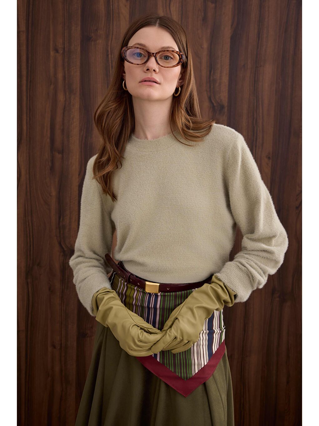 Yeşil İnce Tüylü Basic Kazak Çağla-3