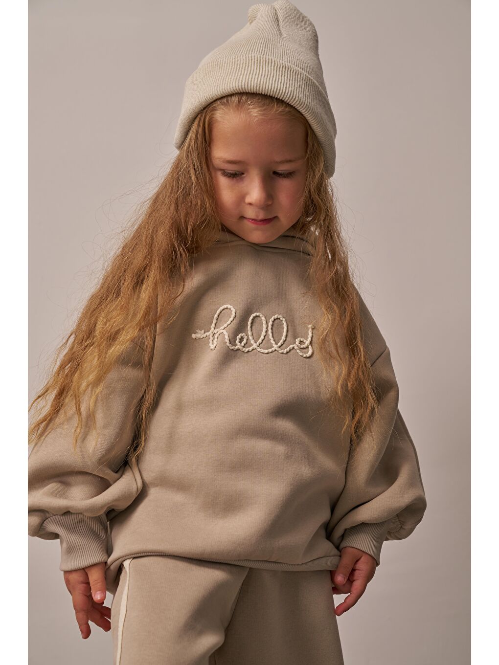 Bej Hello Nakışlı Alt Üst Takım-8