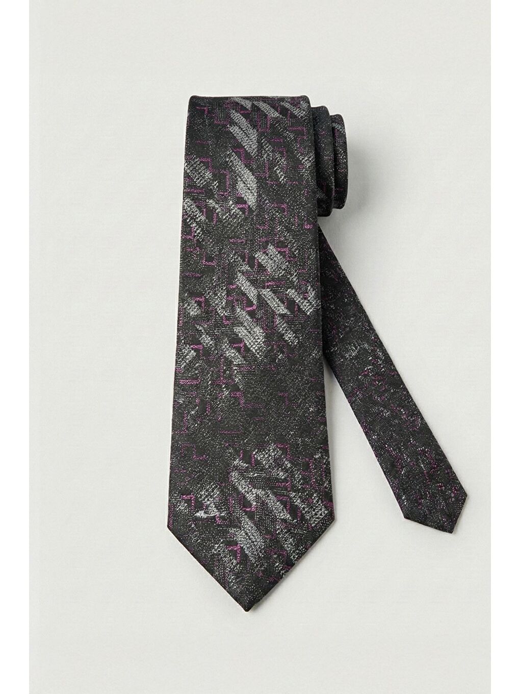 Mor %100 Mikrofiber Erkek Kravat-3