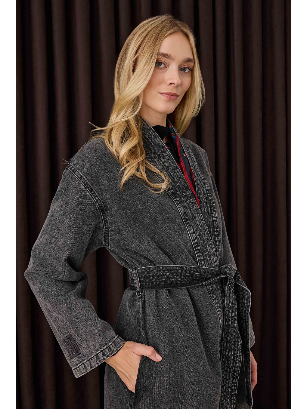 Denim Trençkot Antrasit-1