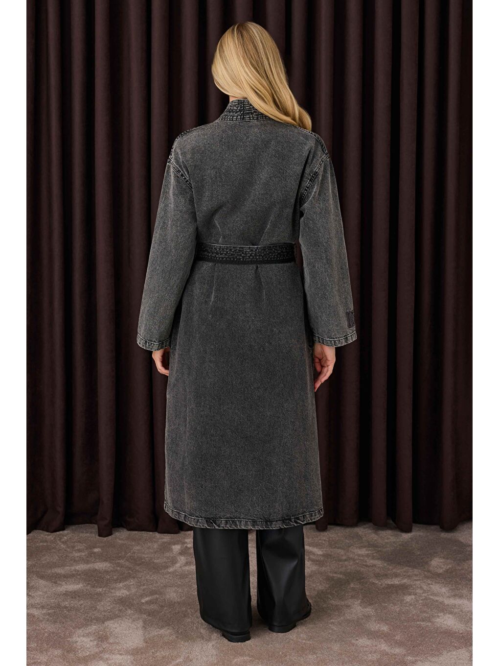 Denim Trençkot Antrasit-3