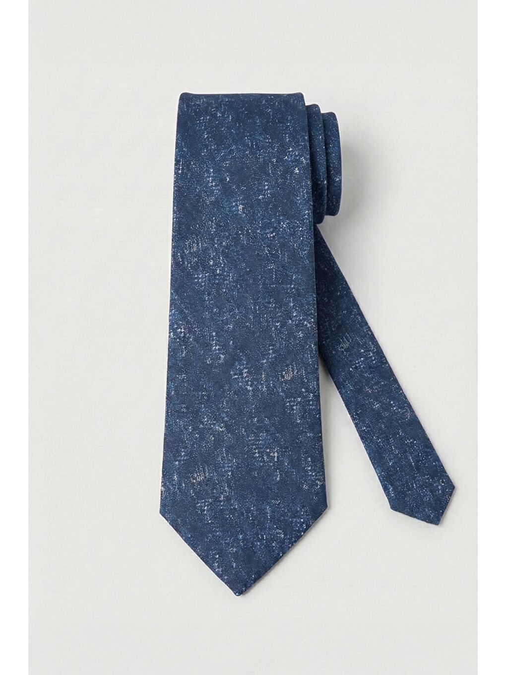 Mavi %100 Mikrofiber Erkek Kravat-3