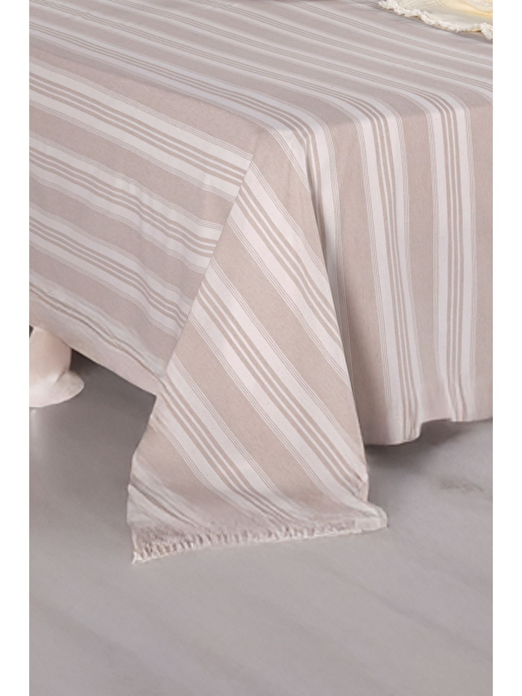 UPSTYLE Sport Çizgili Çarşaf + Yastık Kılıfı Seti Tek Kişilik Soft Line Bej - 2