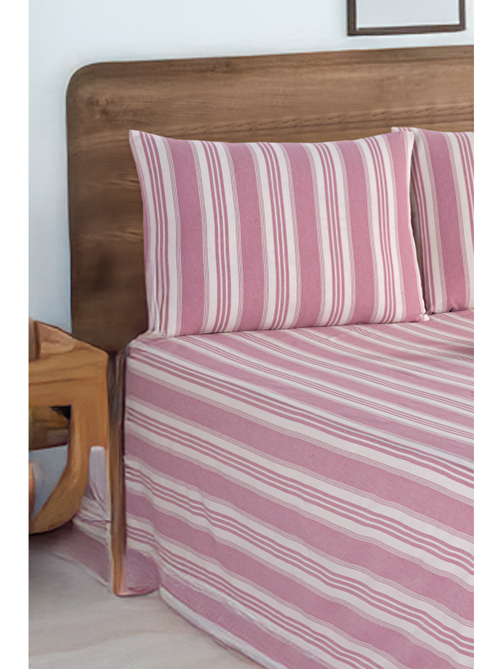 UPSTYLE Sport Çizgili Çarşaf + Yastık Kılıfı Seti Tek Kişilik Soft Line Bordo - 1