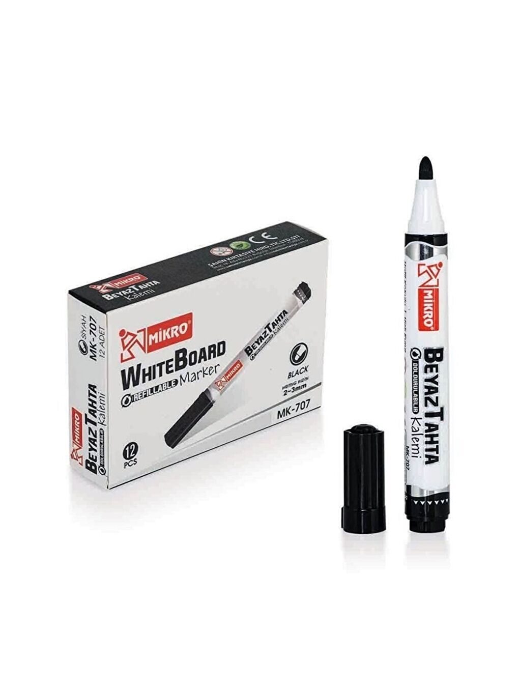 Tahta Kalemi Doldurulabilir Siyah Mk-707s  12 Adet
