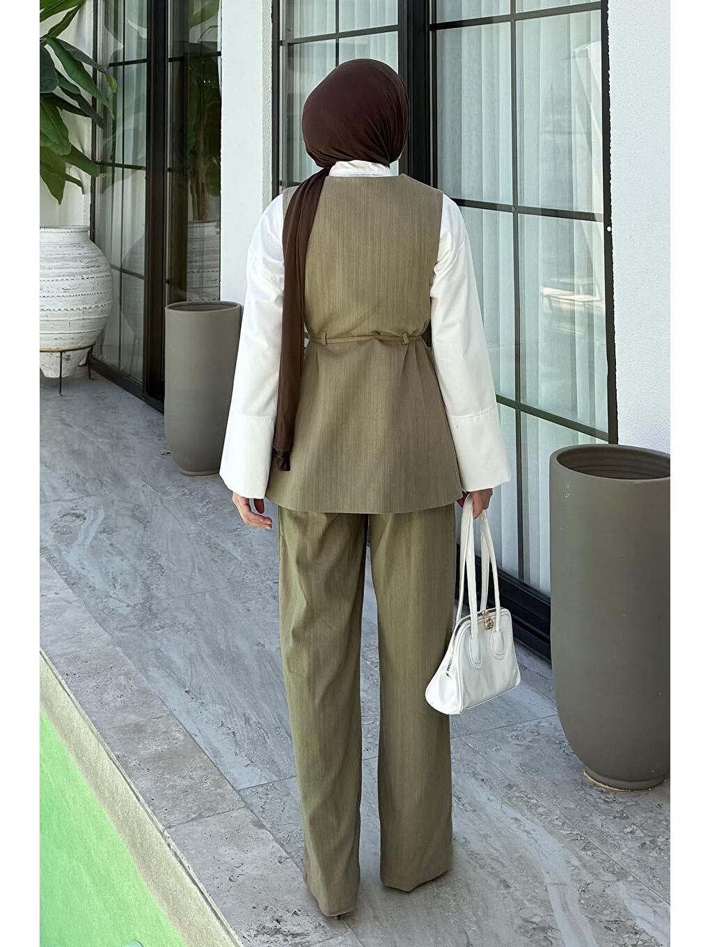 Keten Çift Cepli Yelek Takım Haki-1
