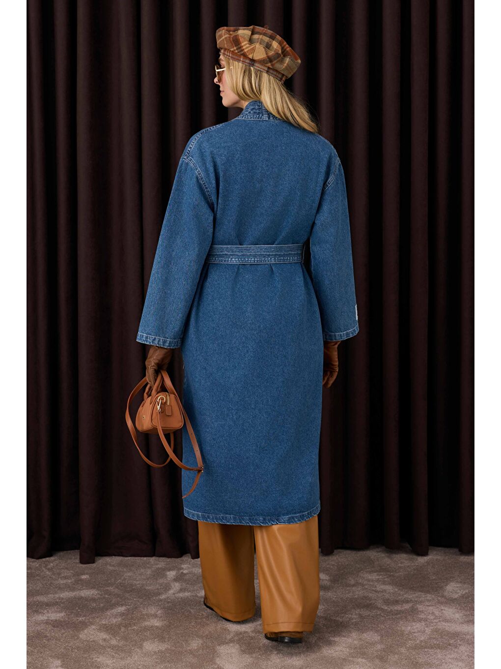 Yeşil Denim Trençkot Mavi-2