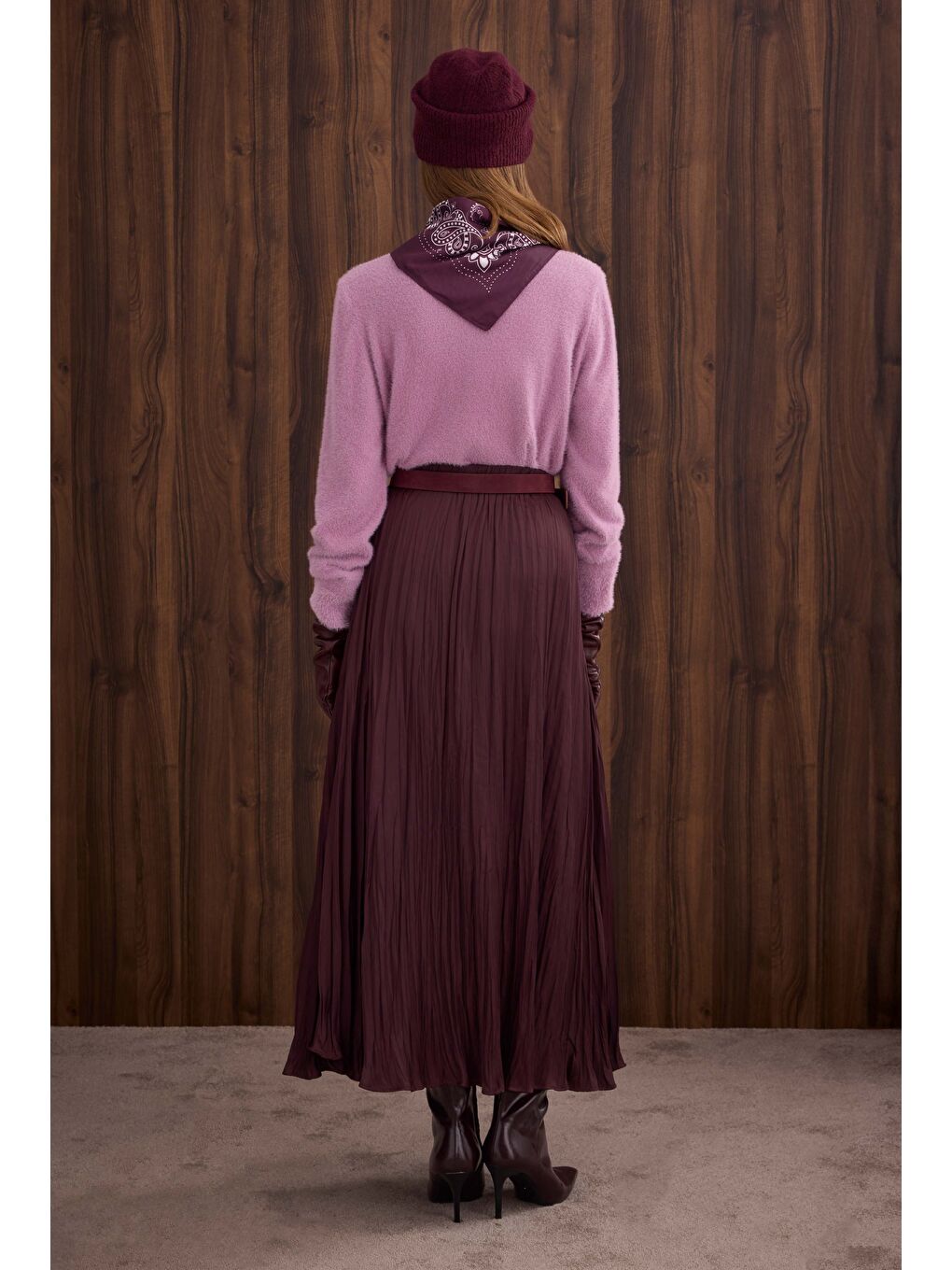 Mor İnce Tüylü Basic Kazak Violet-1