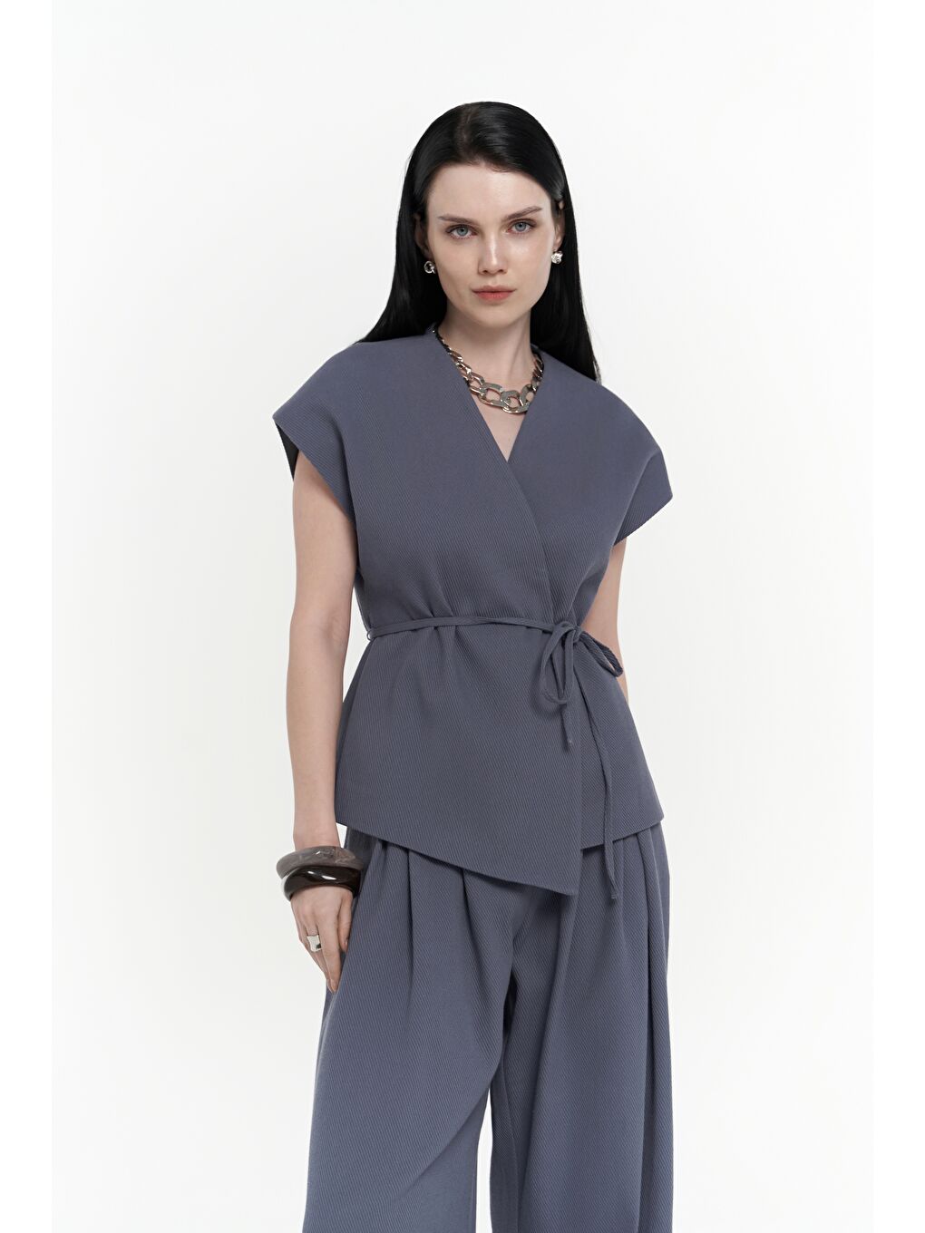 Sorrenio İndigo Yelek Pantolon Takım-2