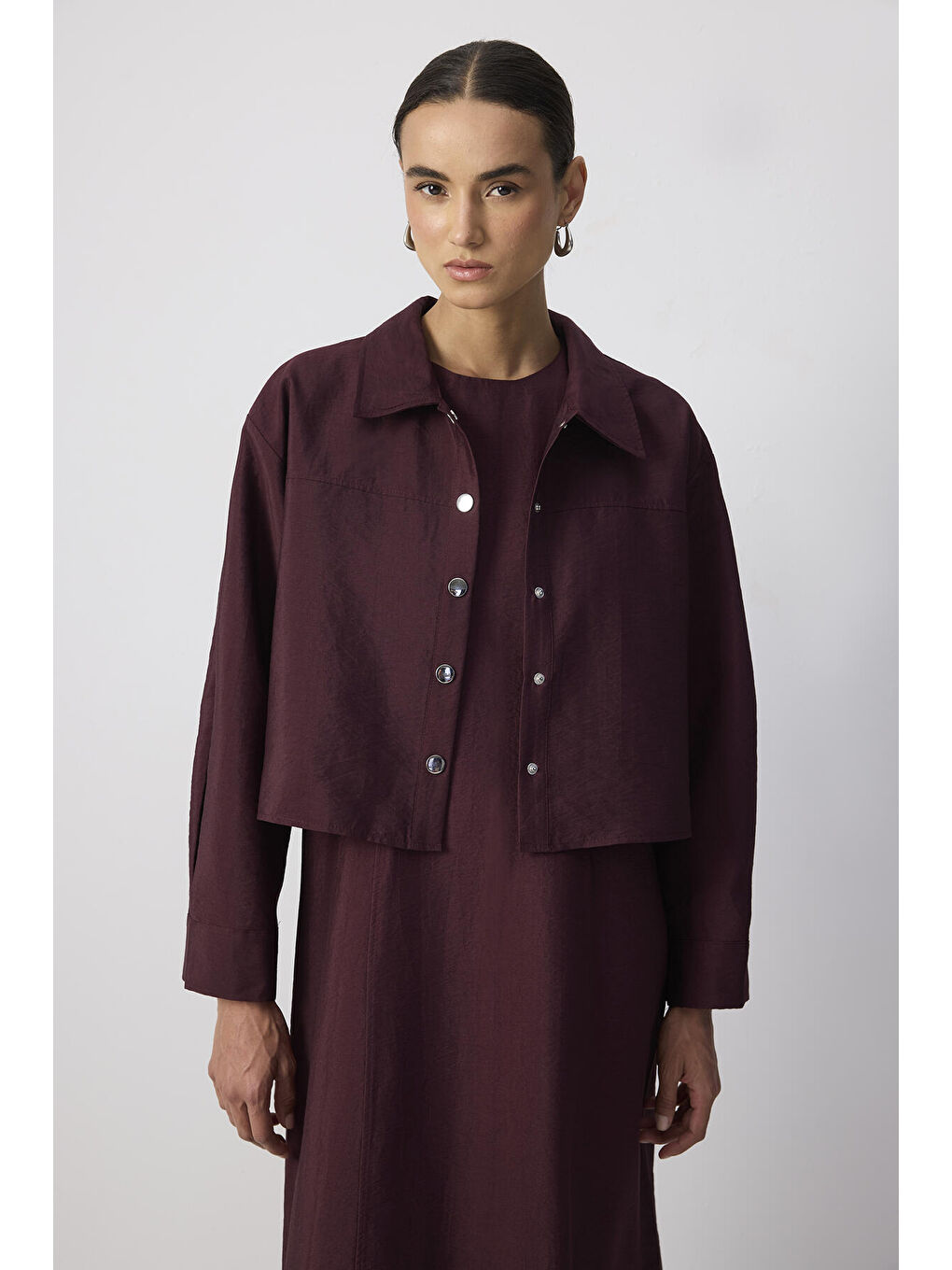 Bordo Ceket Elbise Takım-2