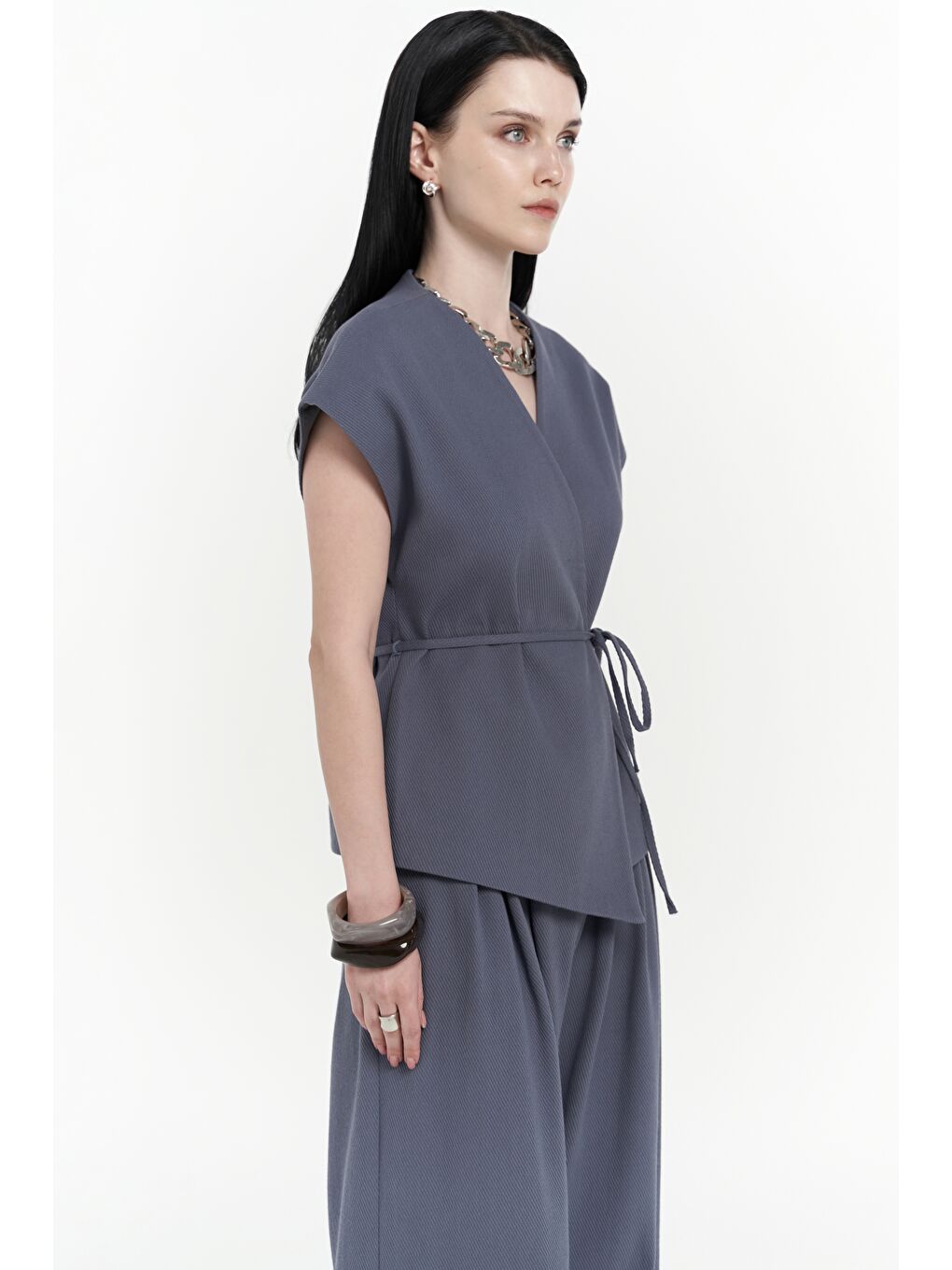 Sorrenio İndigo Yelek Pantolon Takım-3