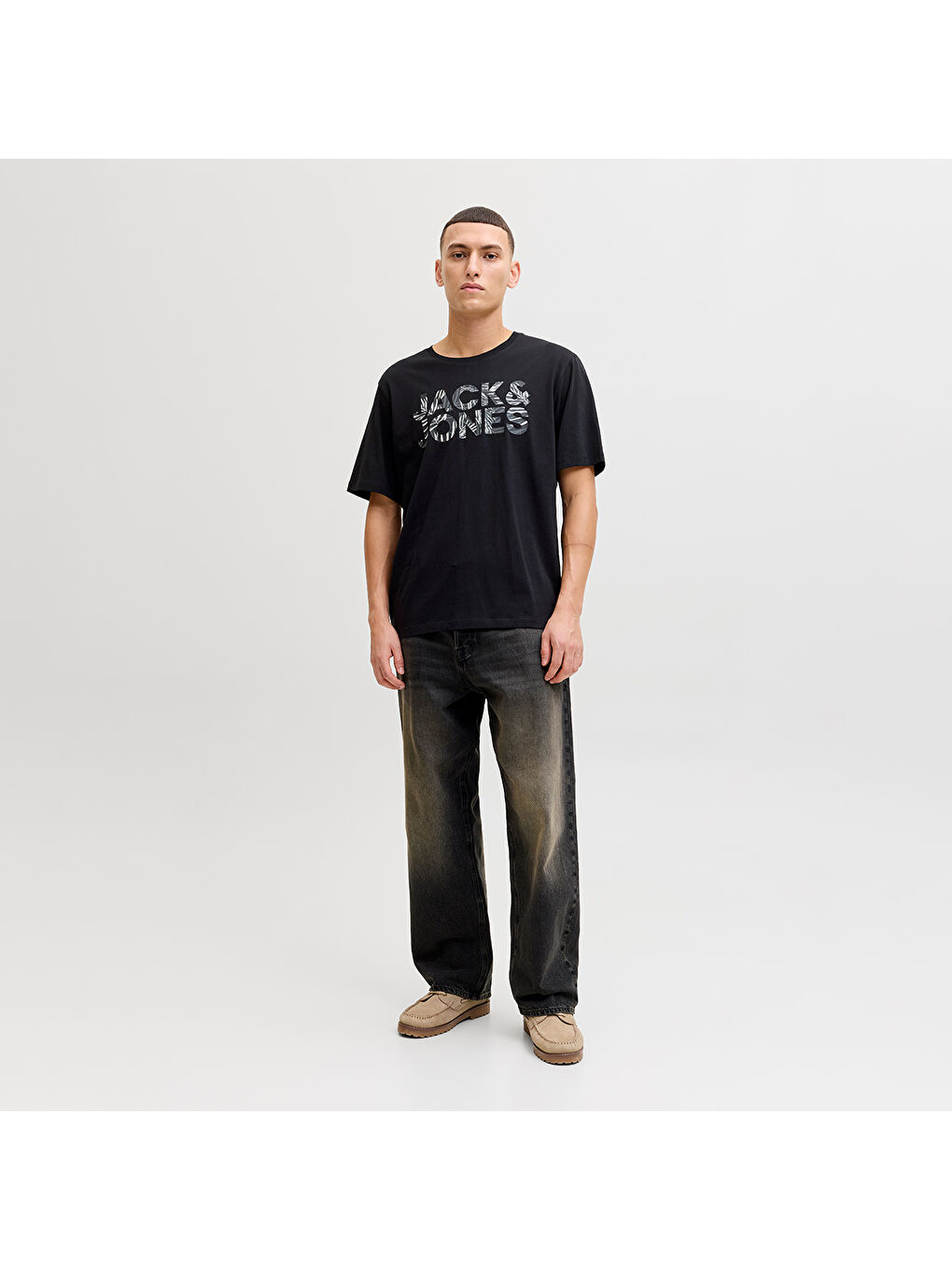 Jeff Logo Erkek Siyah Tişört-2