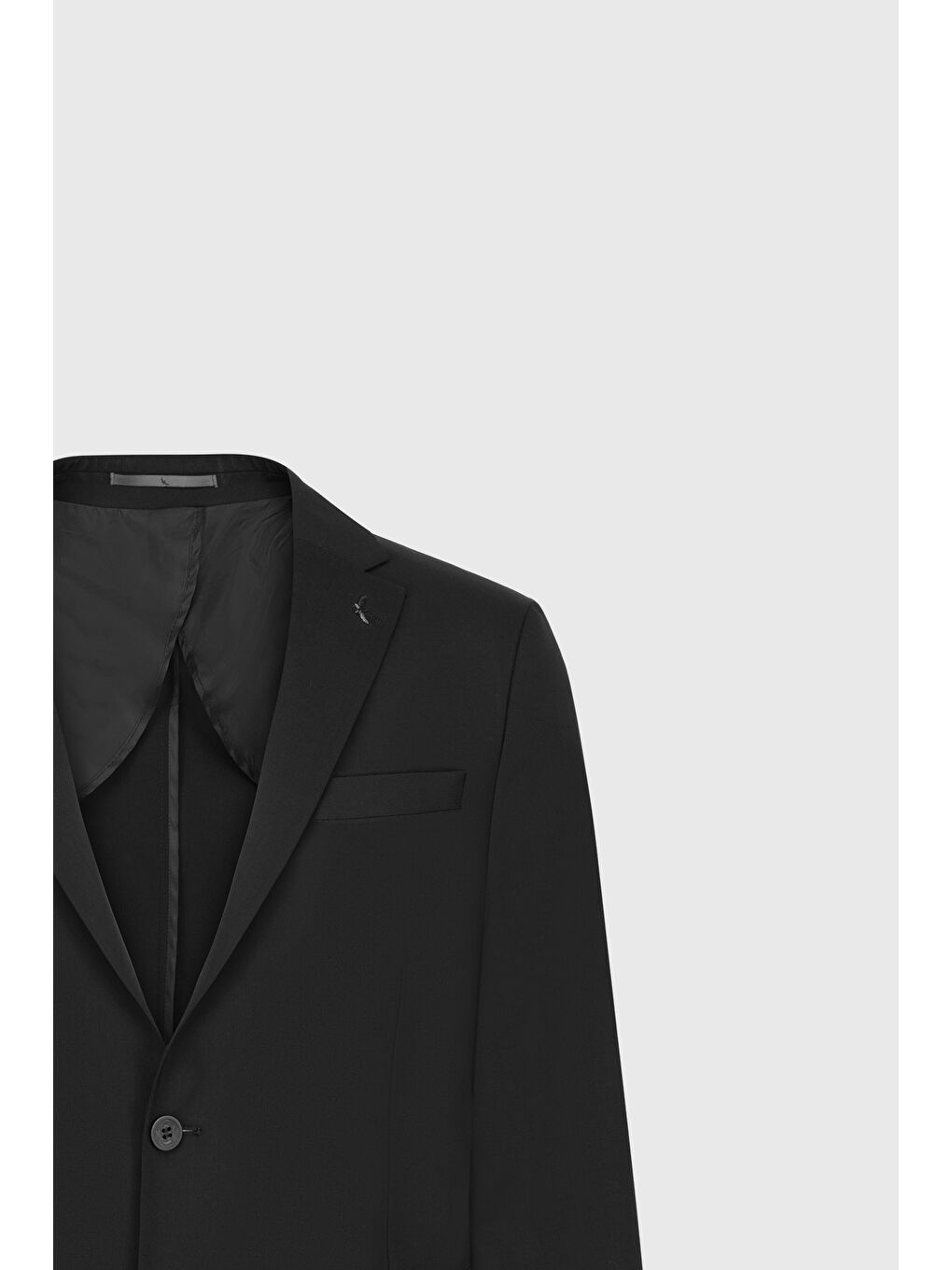 Erkek Siyah Yünlü Slim Fit Mono Yaka Torba Cepli Esnek Takım Elbise-11