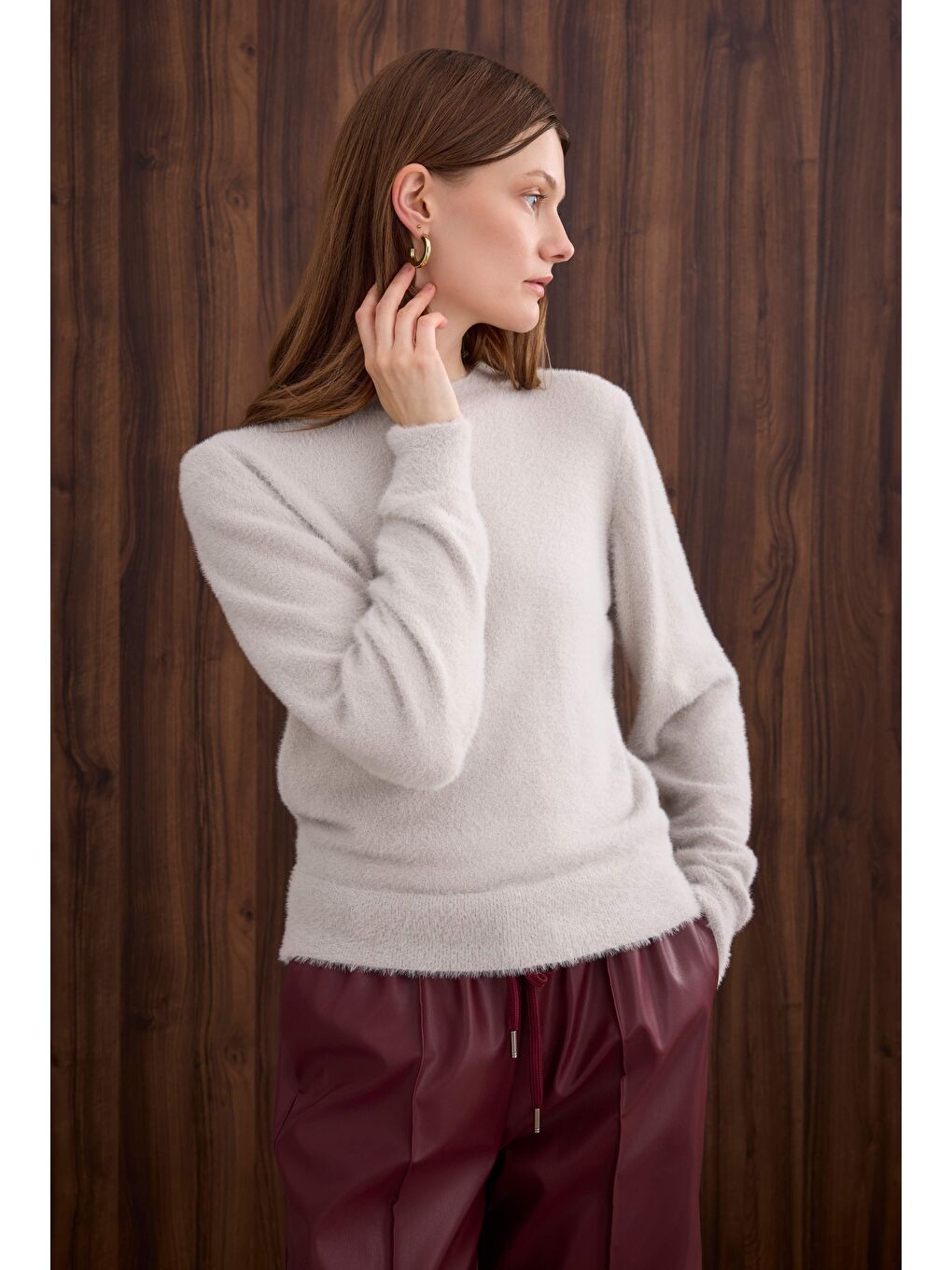 Gri İnce Tüylü Basic Kazak Sis-1