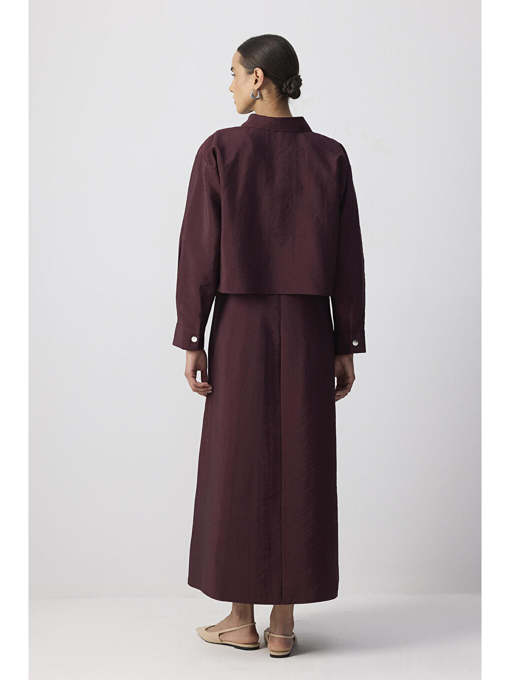 Bordo Ceket Elbise Takım-3