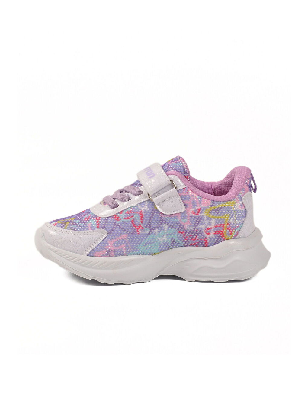 Lila Fileli Cırtlı Kız Çocuk Spor Ayakkabı Ruffon P-1
