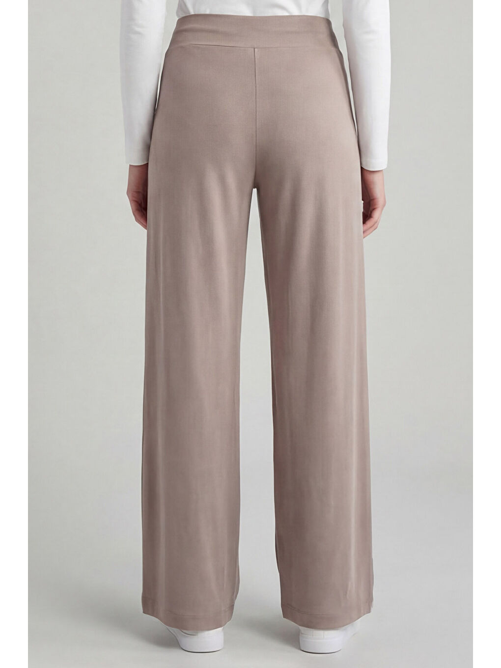 Koyu Bej Comfort Fit Geniş Paça Korsajlı Palazzo Kadın Pantolon - 94681-4