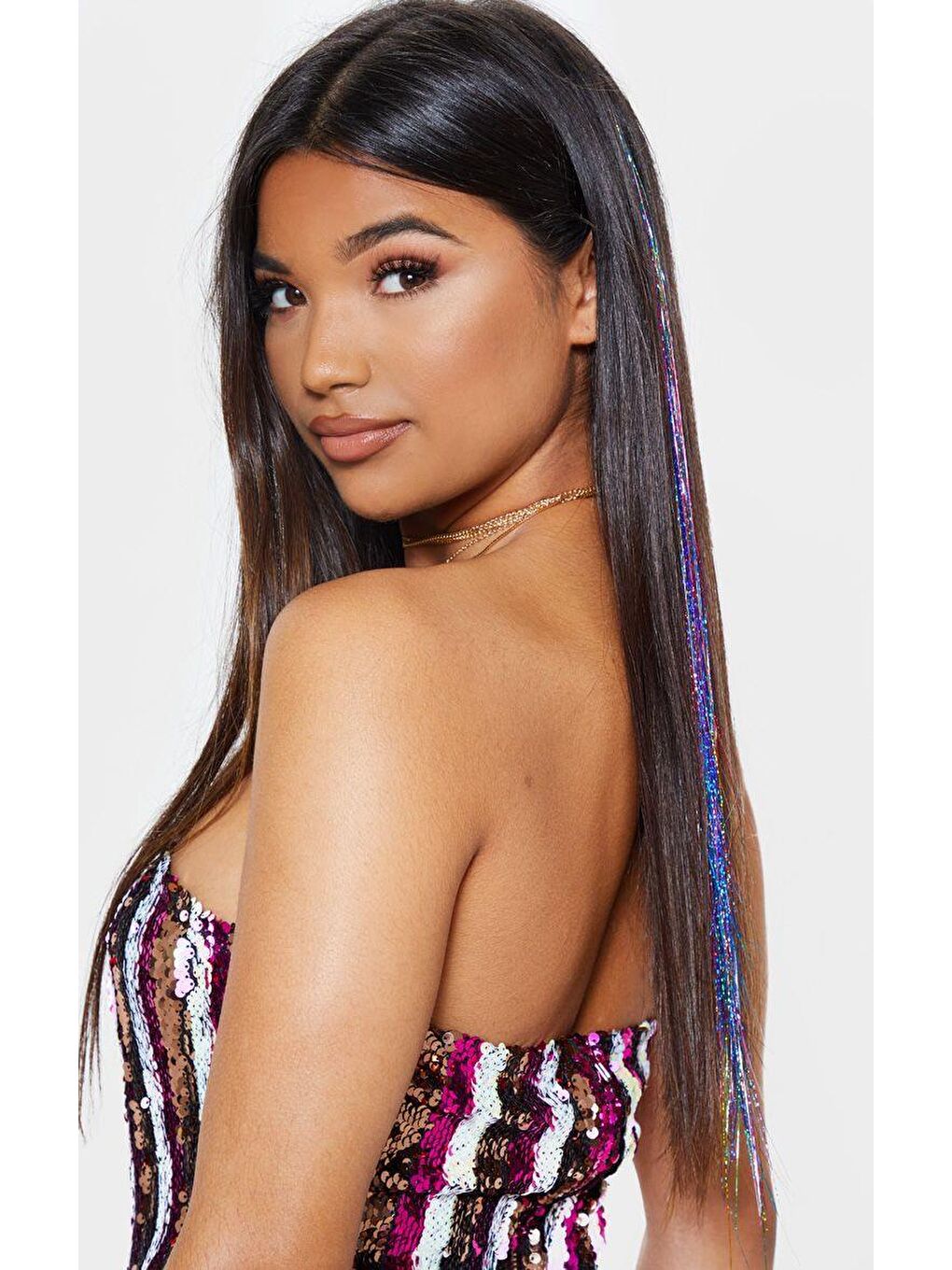 Mor Çıtçıtlı Saç Simi Hair Tinsel Postiş