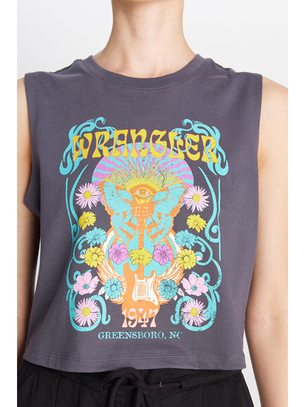 %100 Pamuk Regular Fit Normal Kesim Bisiklet Yaka Soluk Siyah Tişört-3