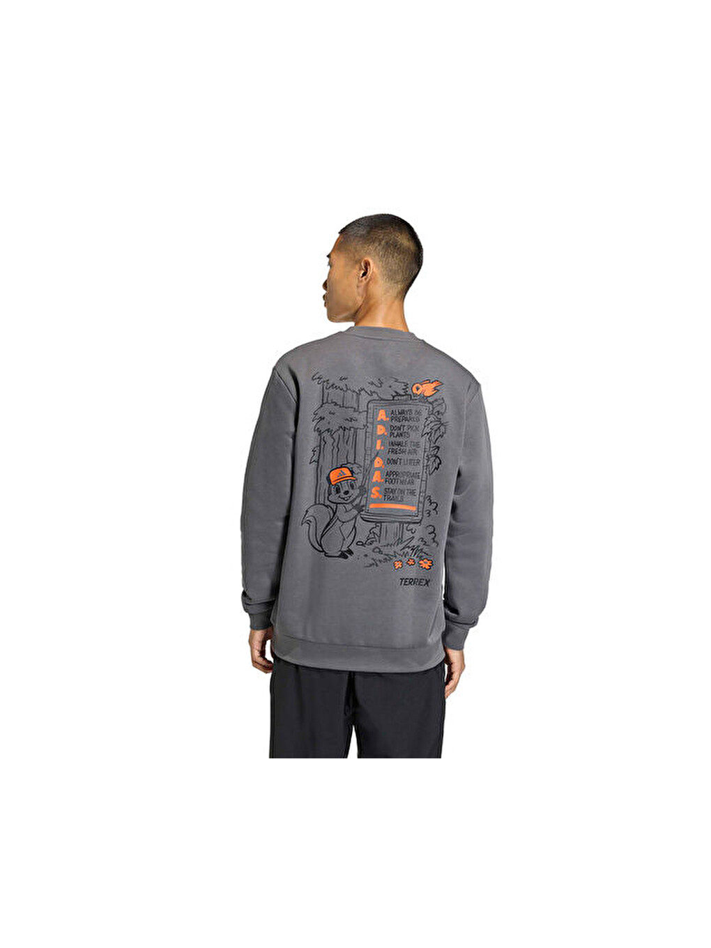 U Terrex Trail Rules C Unisex Günlük Sweatshirts Kb9660 Gri-1