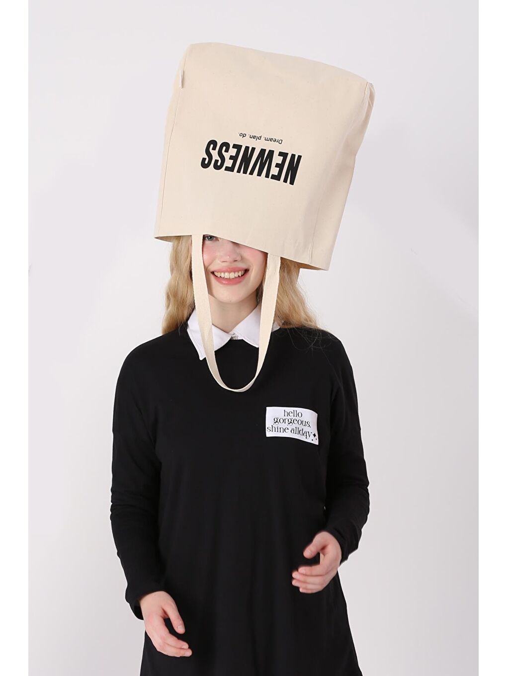 Siyah-Baskılı Kanvas Çanta-2