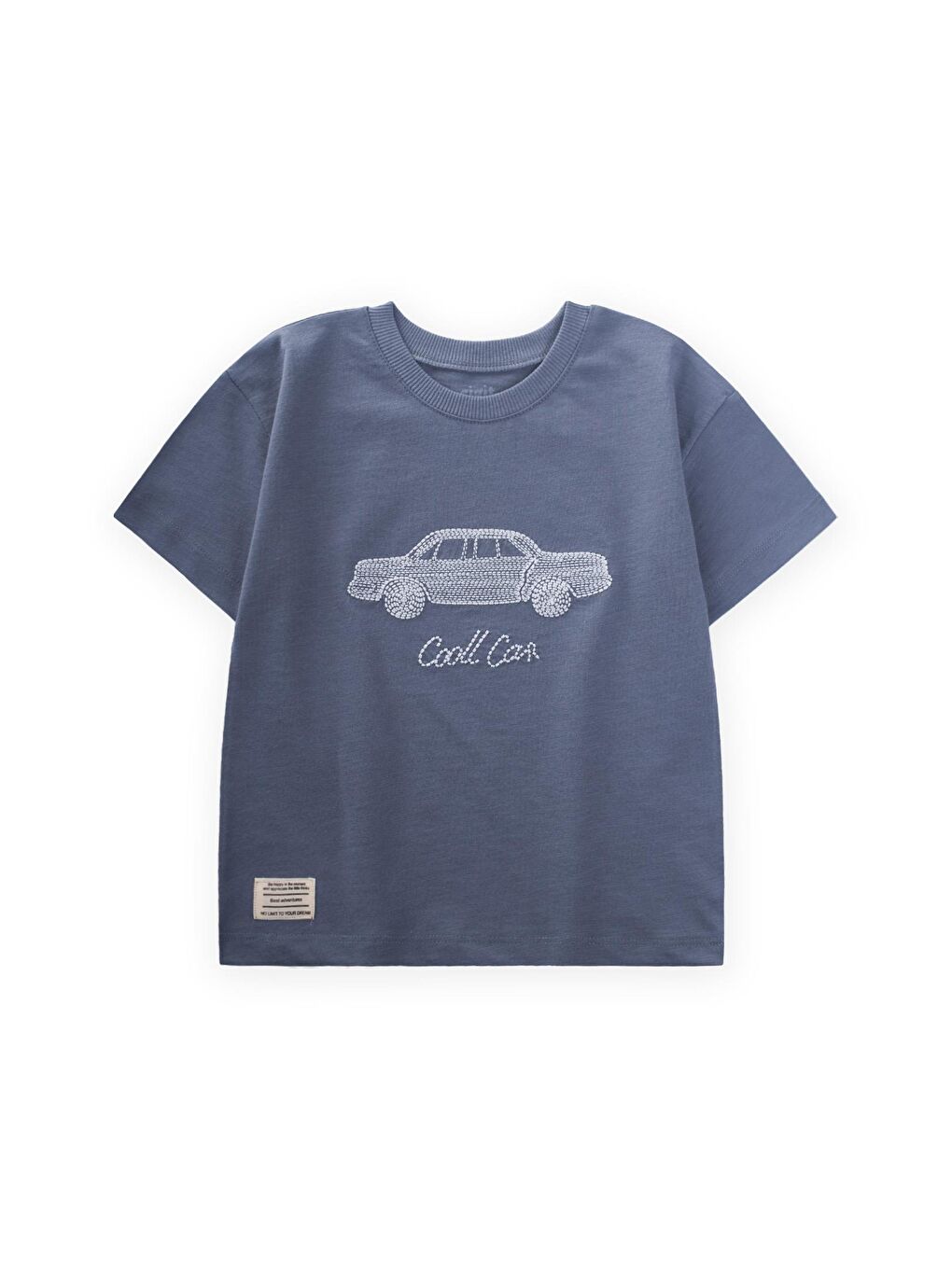 Punto Araba Nakışlı T-Shırt 2-10 Yaş İndigo Mavi