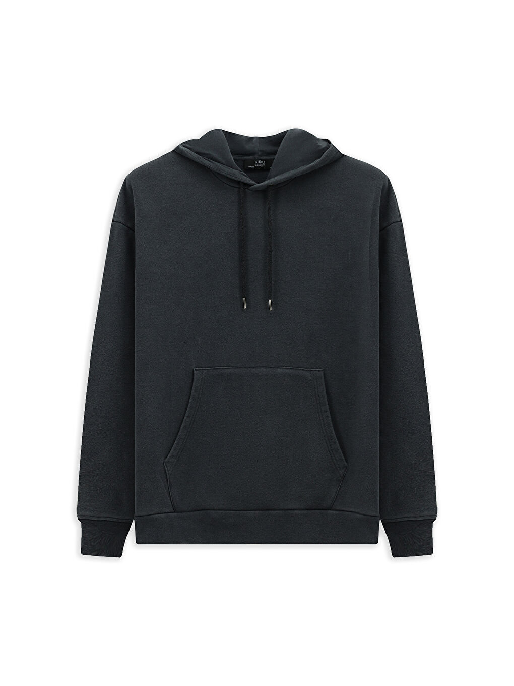 Antrasit Kapüşonlu Oversize Ekstra Rahat Kesim Pamuk Sweatshirt-8