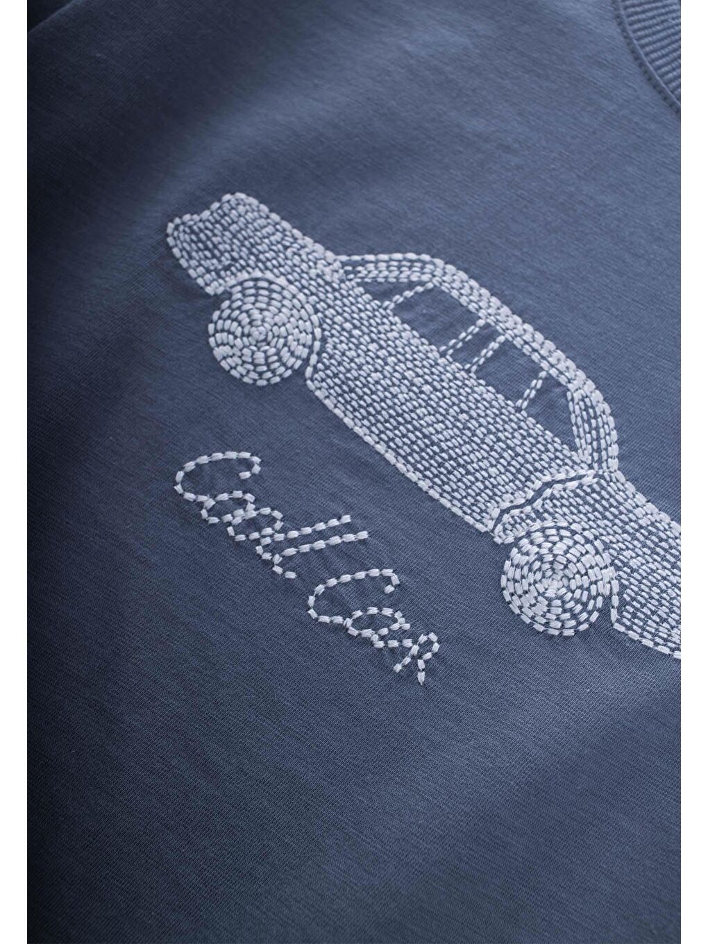 Punto Araba Nakışlı T-Shırt 2-10 Yaş İndigo Mavi-2