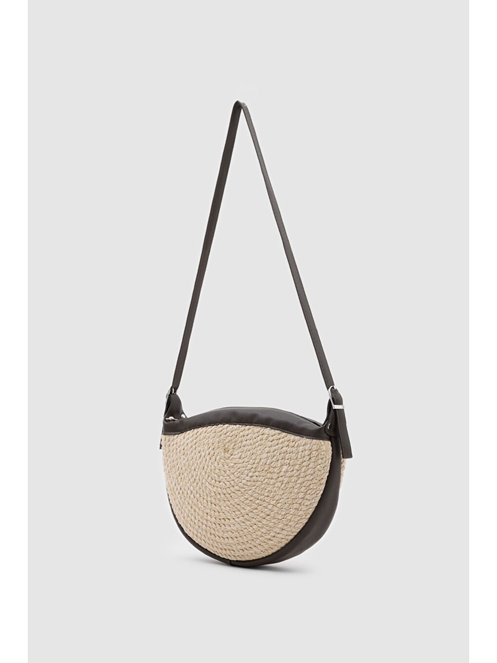 Kahverengi Bonna Garnili Hasır Çapraz Çanta Kahve-1