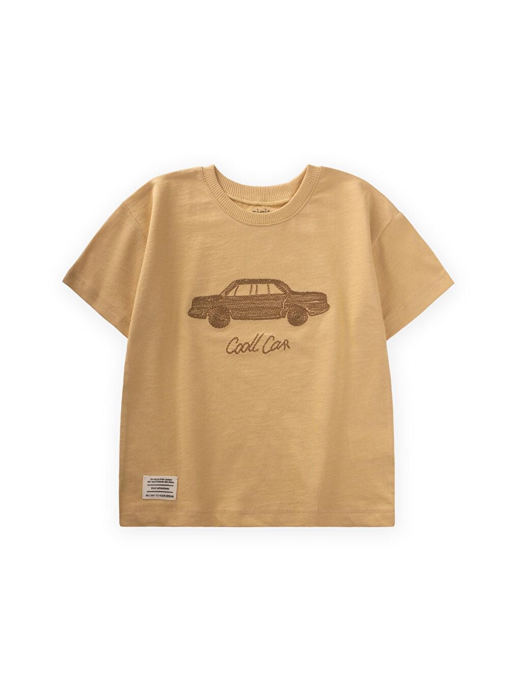 Sarı Punto Araba Nakışlı T-Shırt 2-10 Yaş Sundres