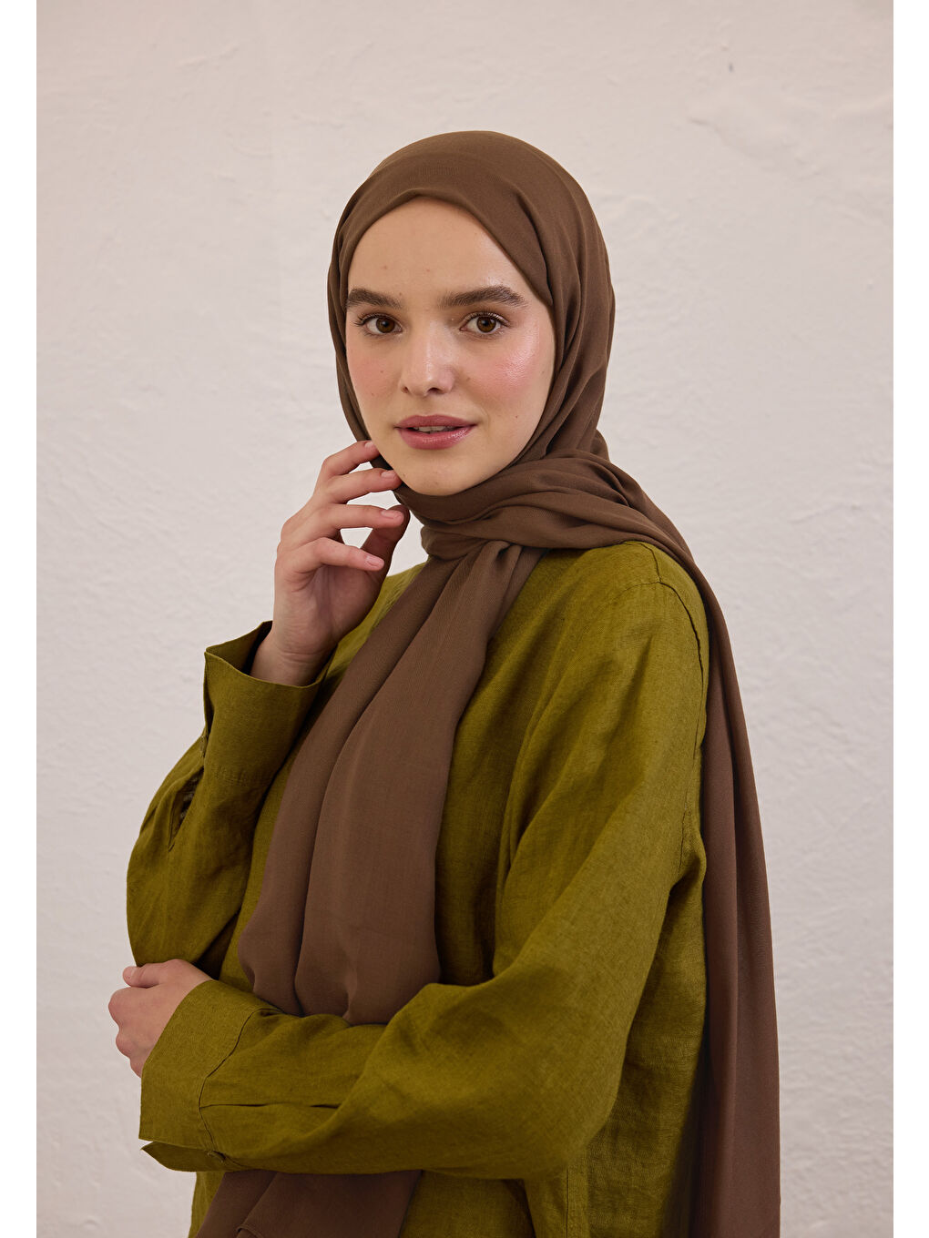 Kahverengi SOFT VİSKON ŞAL SICAK KAHVE-1