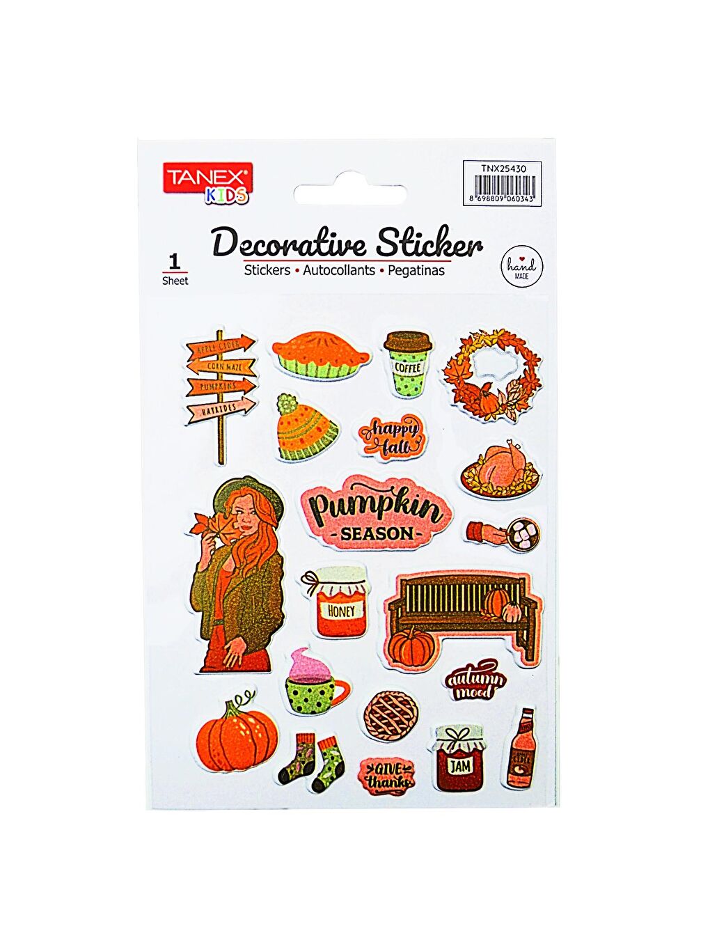 Kids Sticker Puffy Bal Kabağı Serisi 27 Parça (25430)