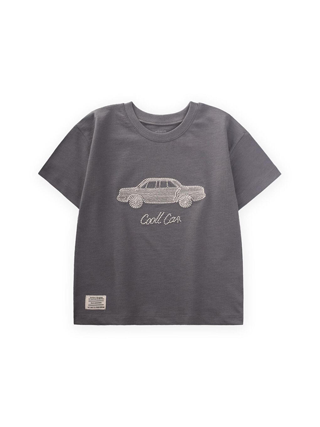 Punto Araba Nakışlı T-Shırt 2-10 Yaş Gri