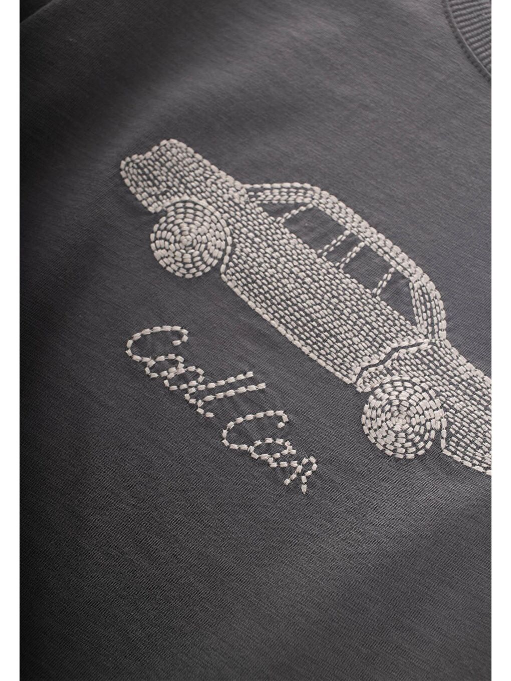 Punto Araba Nakışlı T-Shırt 2-10 Yaş Gri-2