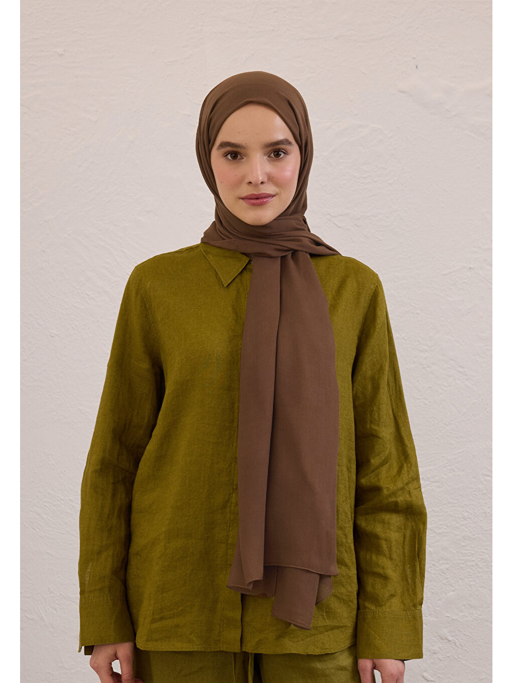 Kahverengi SOFT VİSKON ŞAL SICAK KAHVE-3