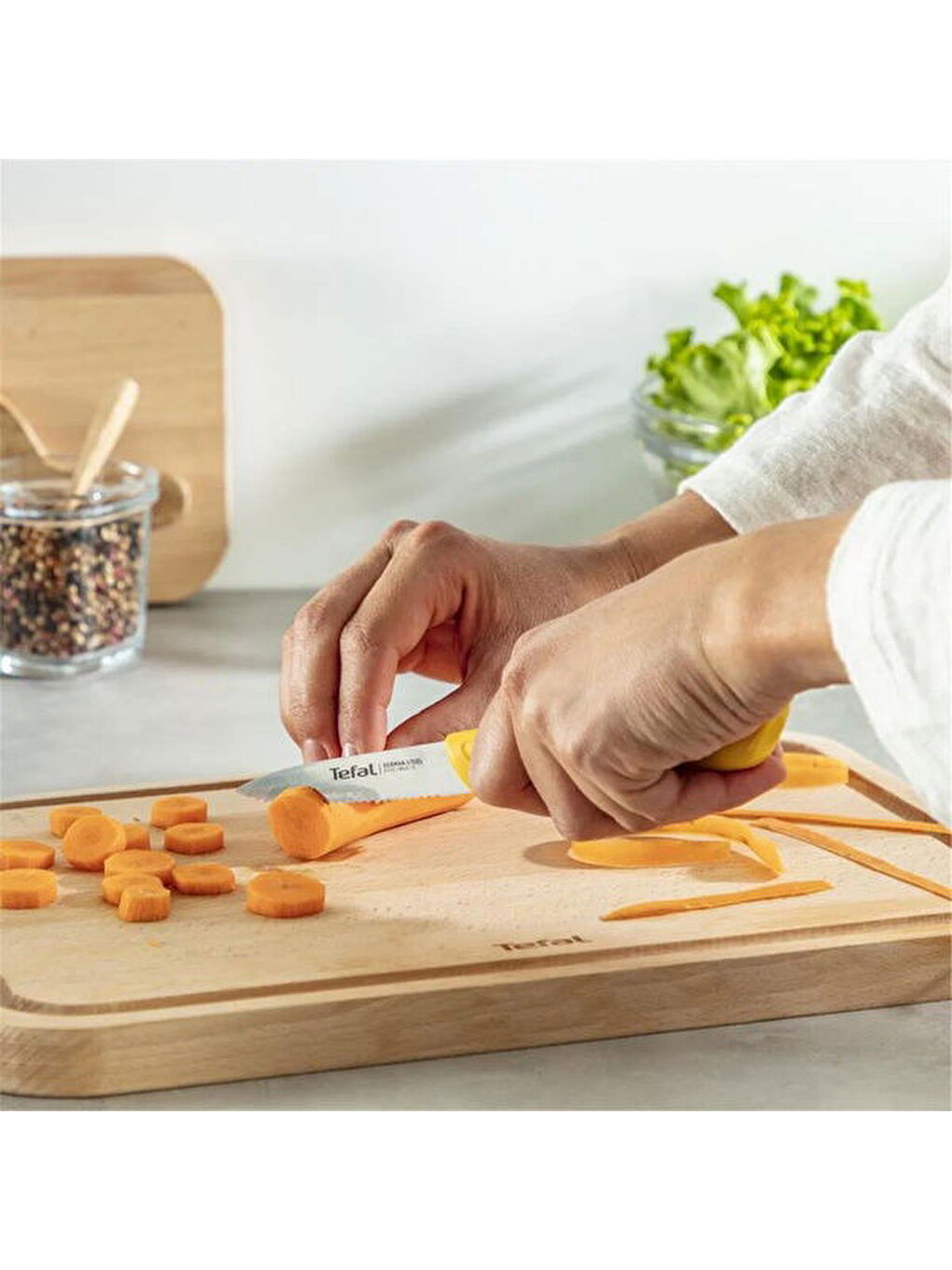 Tırtıklı Soyma Bıçağı - Sarı / Gri - 8 cm-1