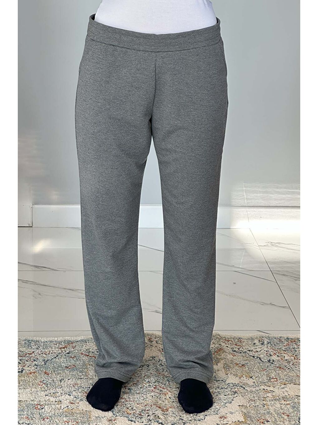 Büyük Beden Pantalon Görünümlü Kadın Eşofman Altı 5570 Antrasit-1
