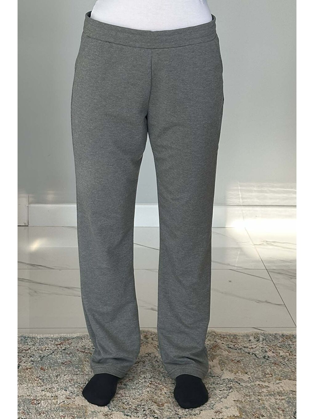 Büyük Beden Pantalon Görünümlü Kadın Eşofman Altı 5570 Antrasit-2