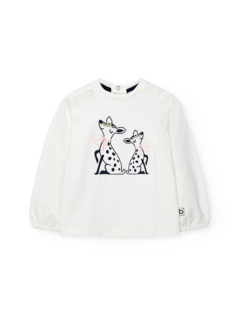 Ekru Kız Çocuk Ceylan Baskılı Bluz