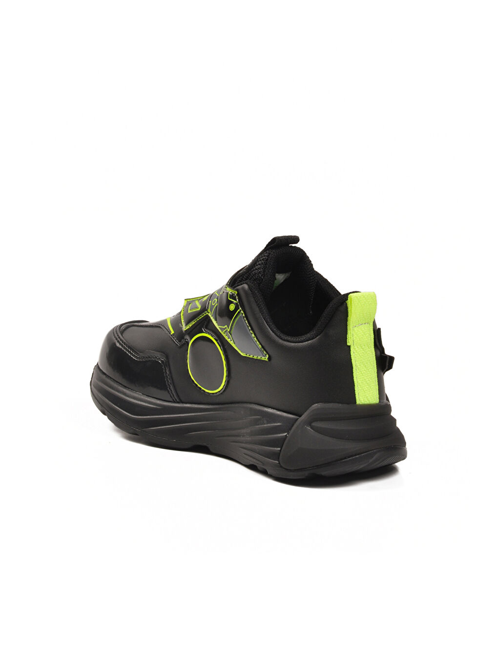 Siyah Sarı Cırtlı Erkek Çocuk Spor Ayakkabı 2044 P-3