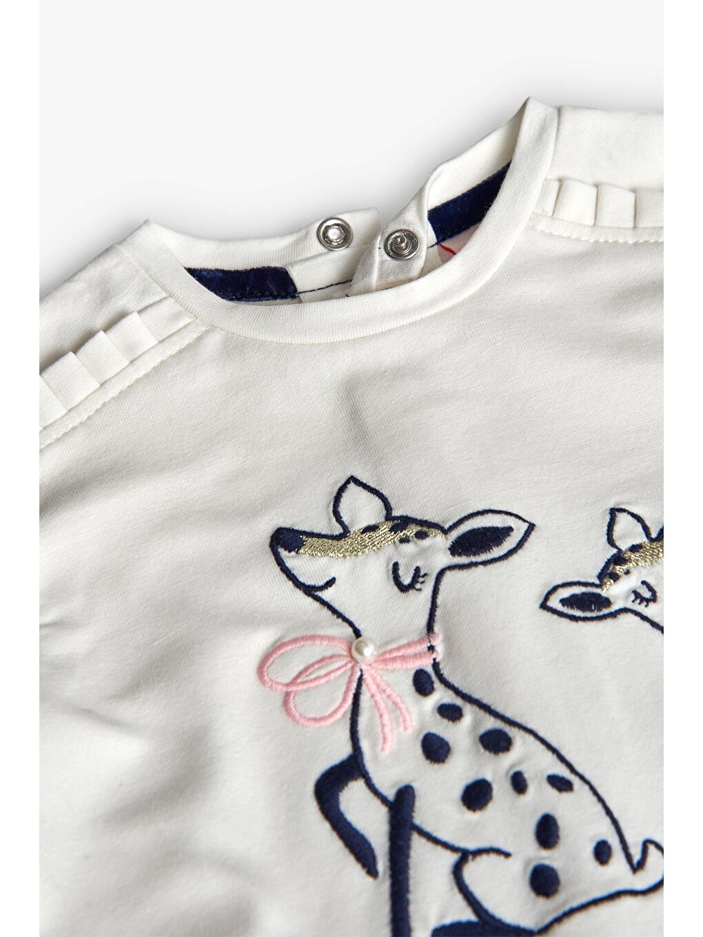 Ekru Kız Çocuk Ceylan Baskılı Bluz-2