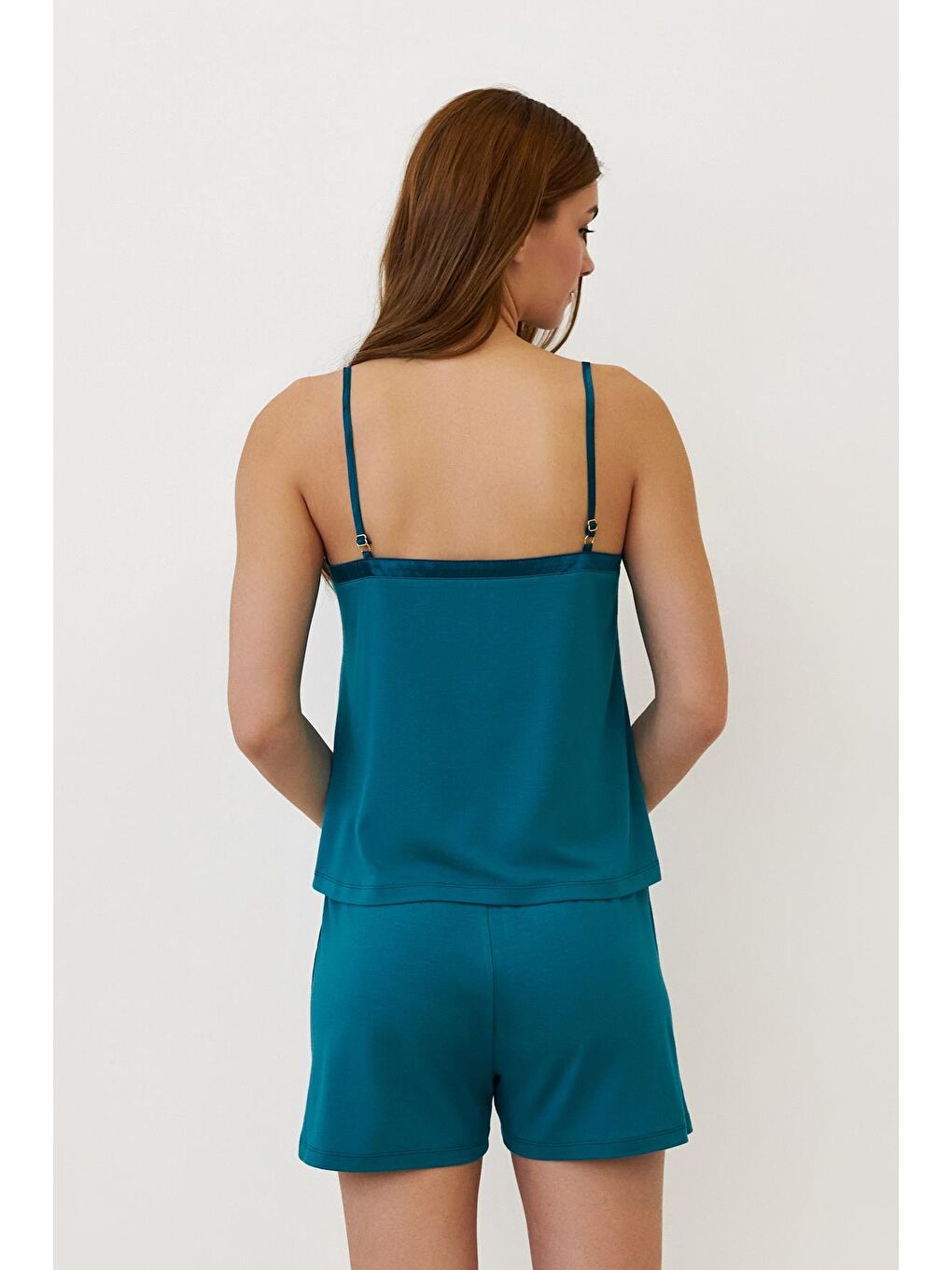 Mavi Kadın Seageo Askılı Dantelli Şortlu Pijama Takımı Yeşil-2