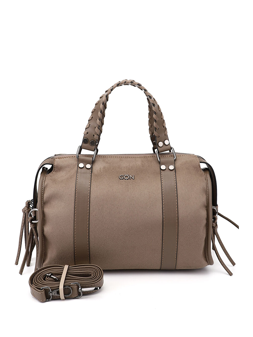 Bej Kadın VİZON Bowling El Ve Omuz Çantası