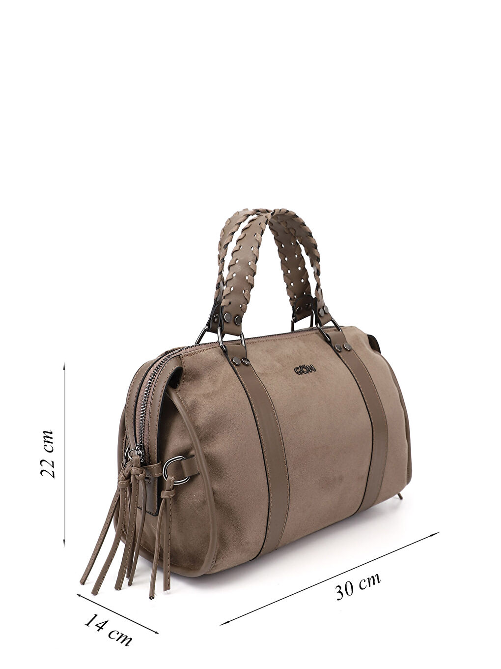 Bej Kadın VİZON Bowling El Ve Omuz Çantası-1