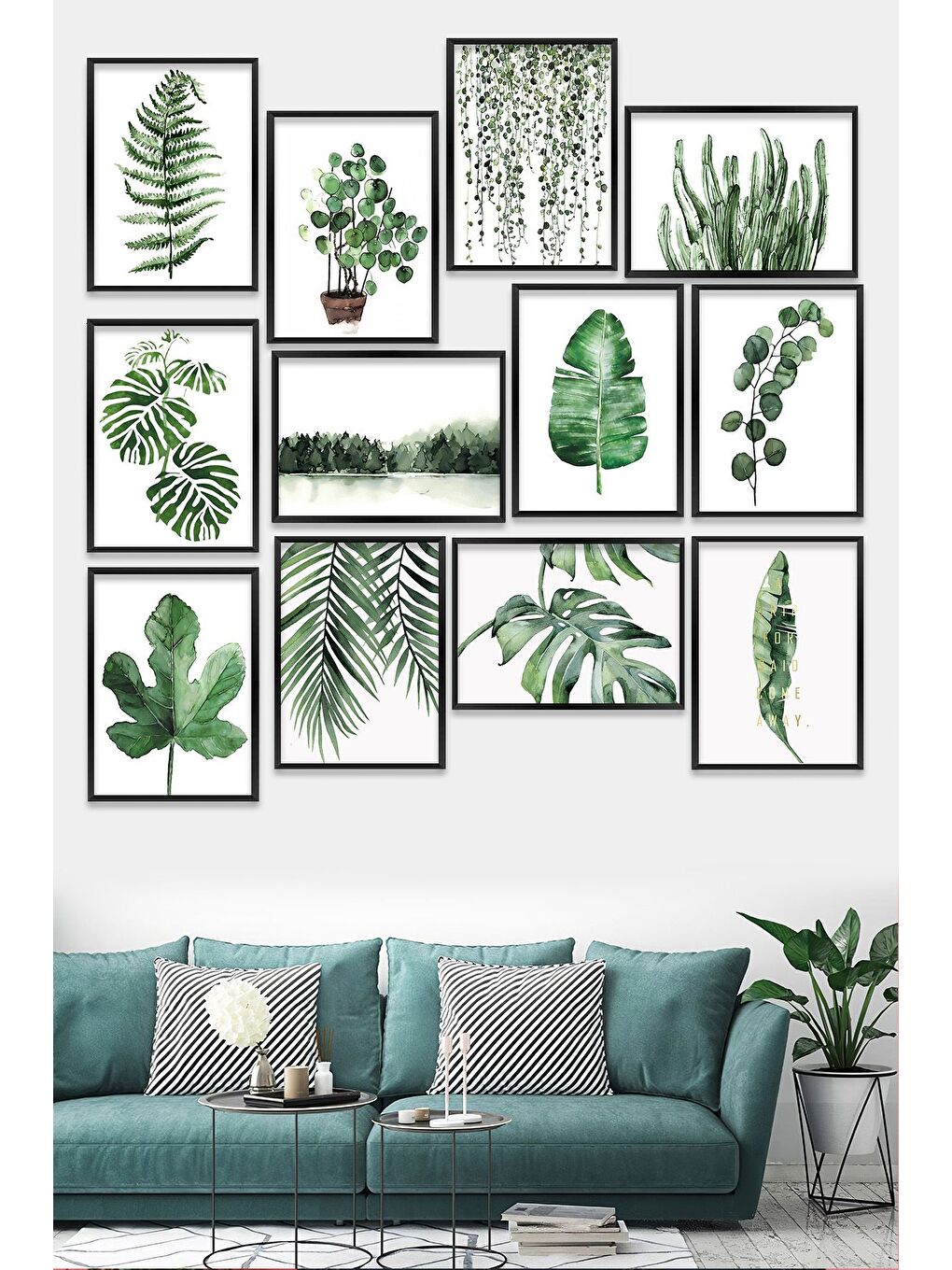 Beyaz 12 Parça Çerçeve Görünümlü Mdf Tablo Seti 20x30 cm - 12XPML8